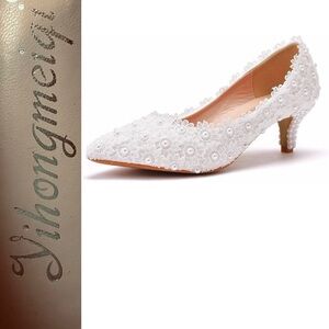 Bridal Pearl Lace Wedding Shoes